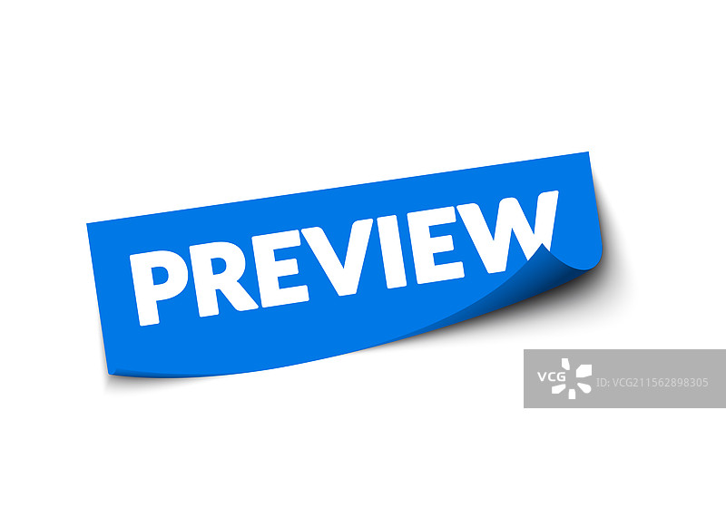 带有文本预览的蓝色贴纸图片素材