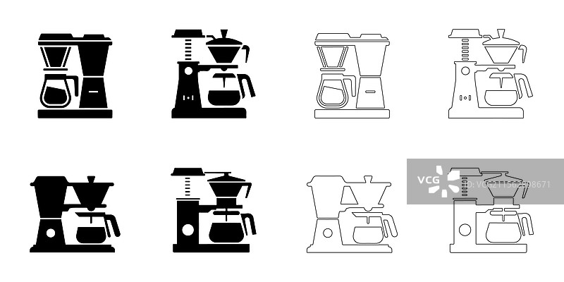 咖啡机图标集图片素材