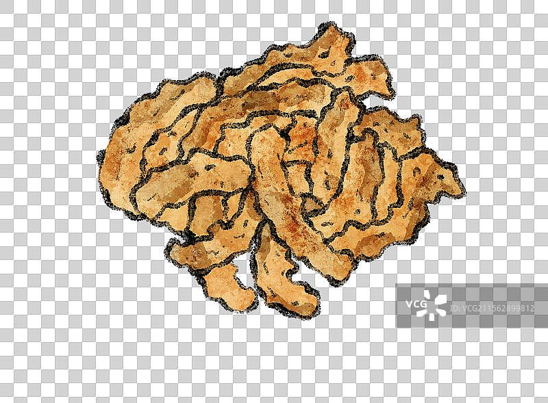 黑龙江哈尔滨美食国风插画-炸蘑菇图片素材