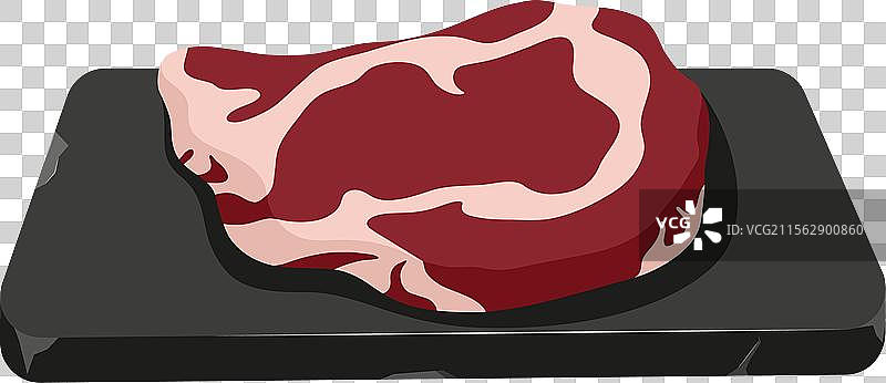 生牛排放在石盘上，新鲜的红肉图片素材
