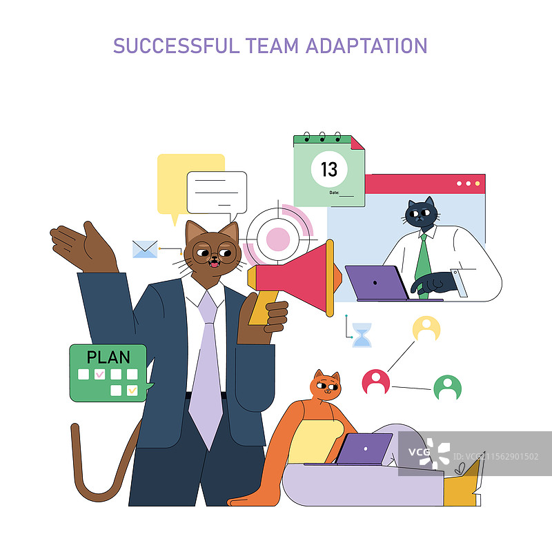 一个成功且适应性强的团队环境图片素材