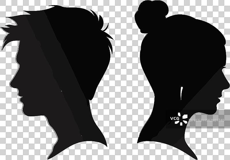 男女艺术轮廓叠加图图片素材