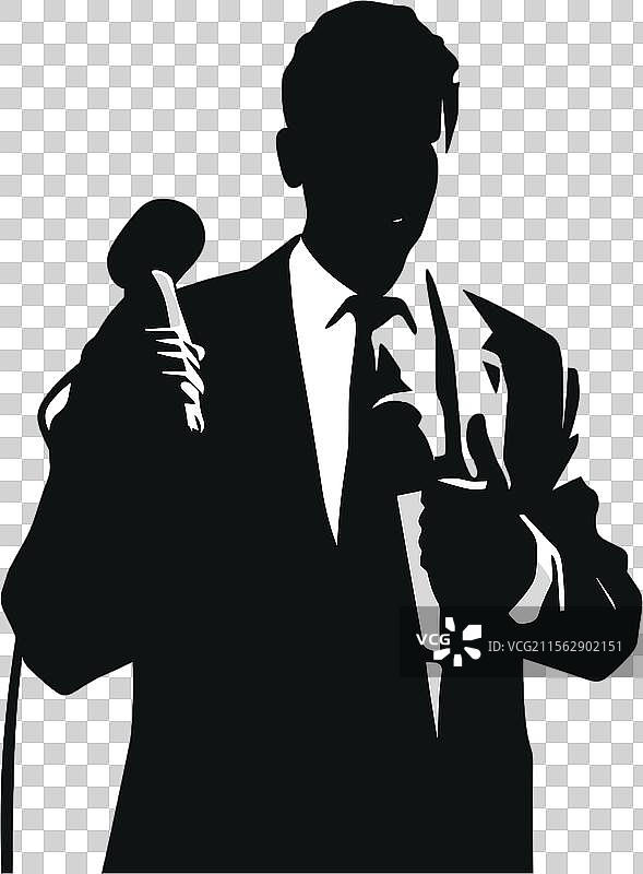 专业男性在演讲的剪影图片素材