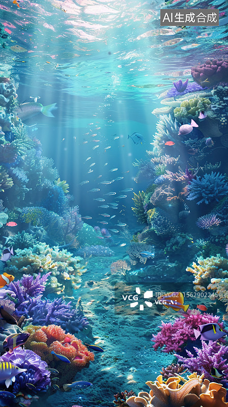 【AI数字艺术】水下的世界 珊瑚礁 海水鱼图片素材