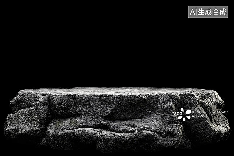 【AI数字艺术】灰色石头平台背景图图片素材