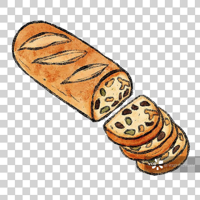 黑龙江哈尔滨美食国风插画-大列巴图片素材