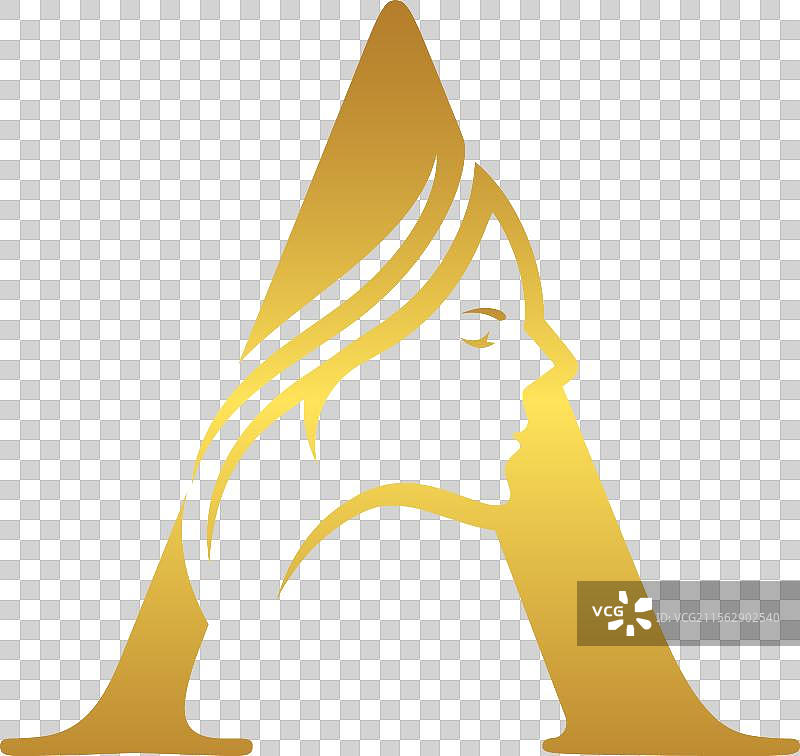 以字母A为初始的女性面孔美丽标志图片素材