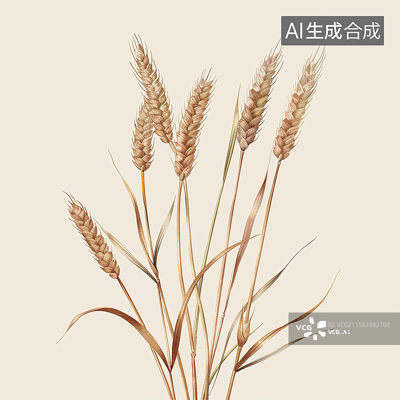【AI数字艺术】复古的小麦插图图片素材