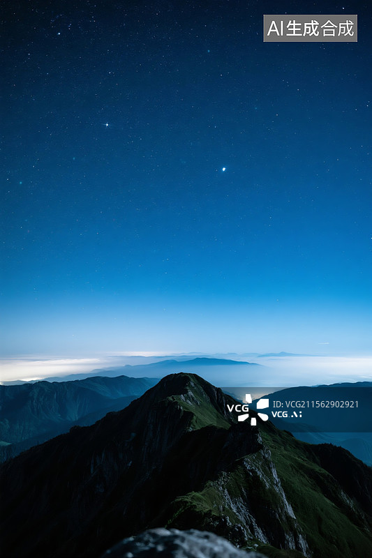 【AI数字艺术】山顶星空夜景，高清4K图片素材