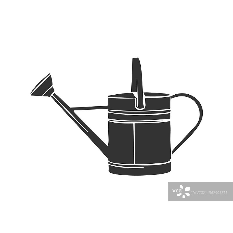 花园浇水壶剪影素描图图片素材