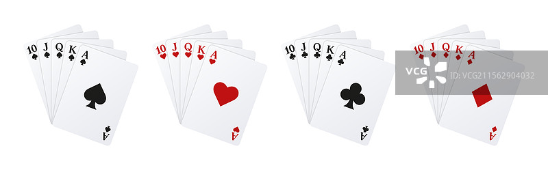 皇家同花顺扑克牌图片素材