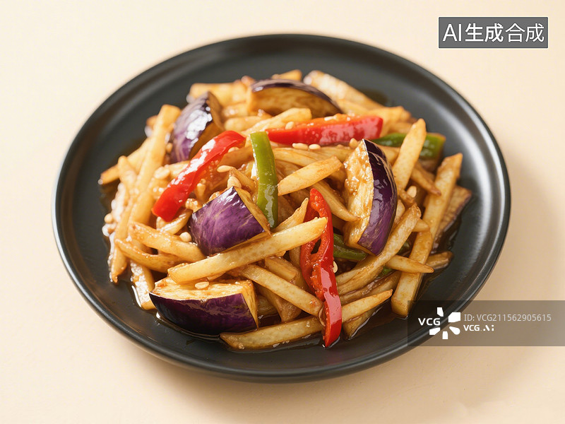 【AI数字艺术】酸辣土豆丝美食图片素材
