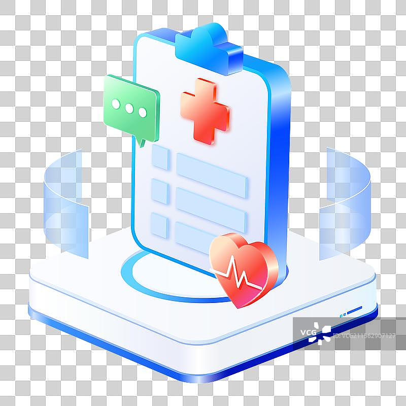 医疗服务写字板与爱心心跳图图片素材