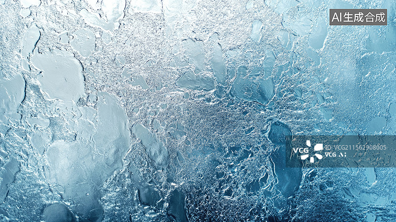 【AI数字艺术】冰冻玻璃的纹理图案图片素材