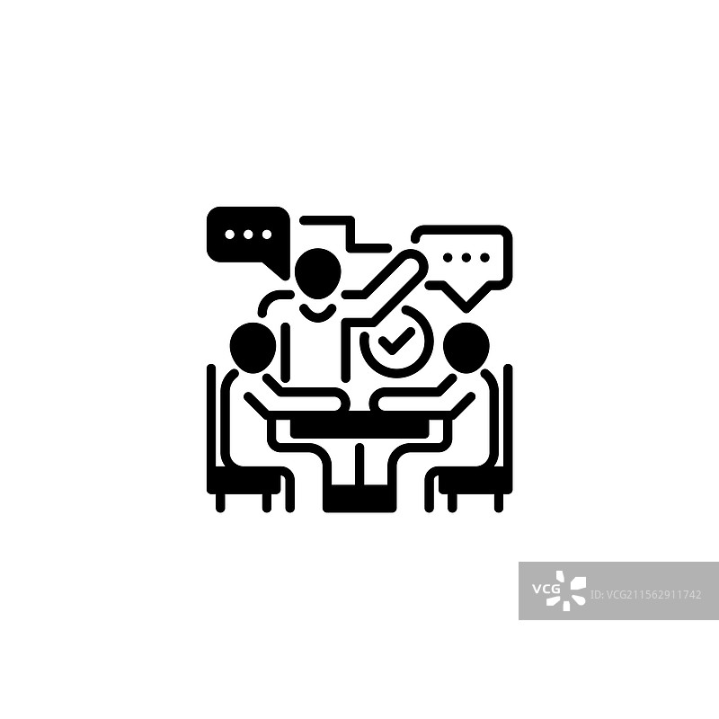 小组讨论线条图标通用创意图片素材