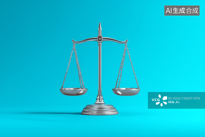 【AI数字艺术】蓝色背景的公平秤图片素材