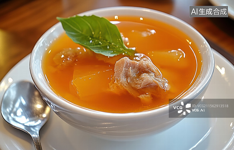 【AI数字艺术】鸡汤炖萝卜美味佳肴图片素材