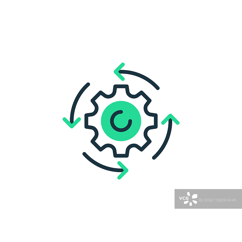 流程图 两色图标 线性风格图片素材