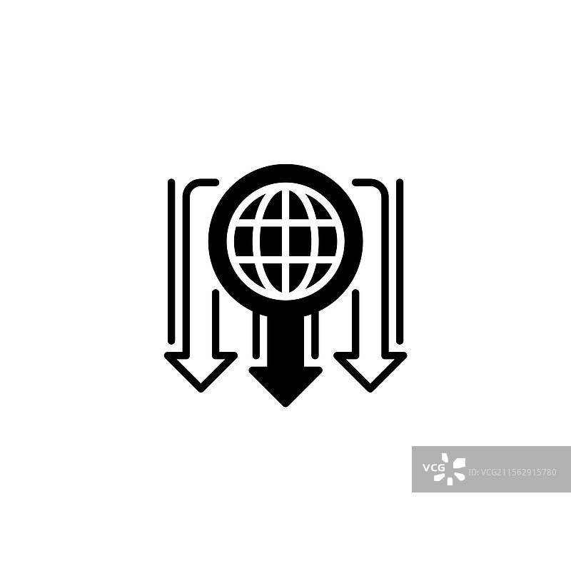 网站流量下降线图标通用图片素材