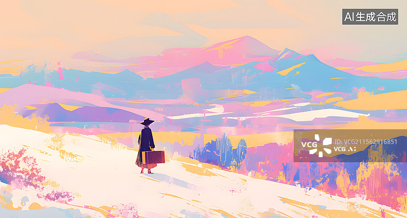 【AI数字艺术】旅行 游客 沙漠图片素材