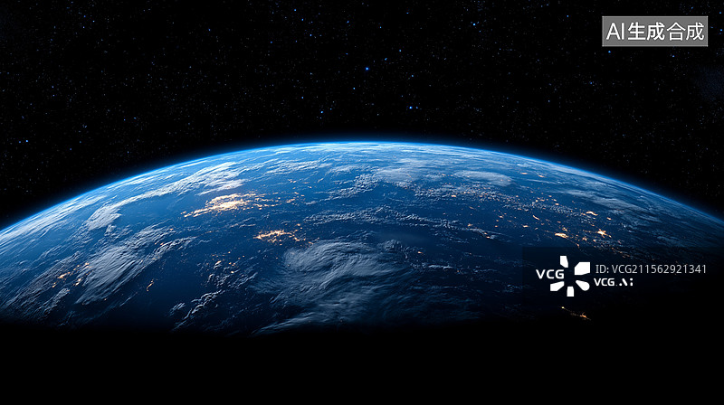 【AI数字艺术】太空视角下的地球图片素材