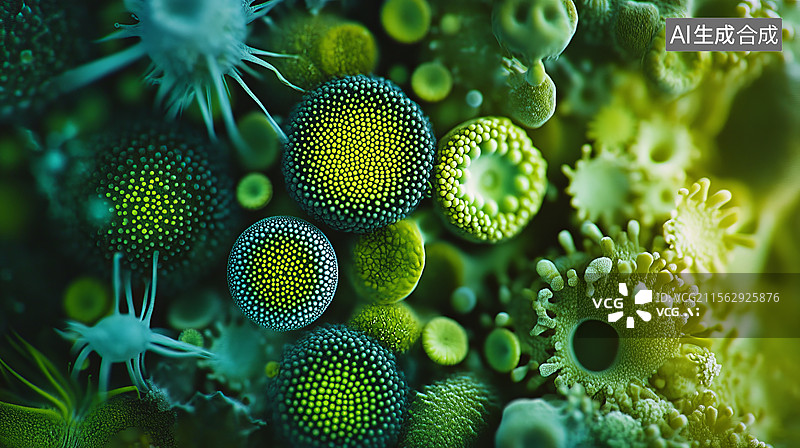 【AI数字艺术】微观细菌病毒图片素材