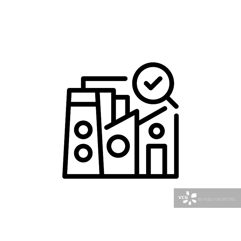 工厂检查线条图标线性风格标志图片素材