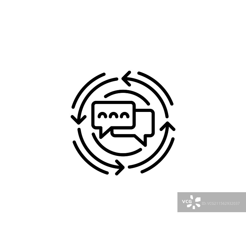 反馈交流线条图标通用创意图片素材
