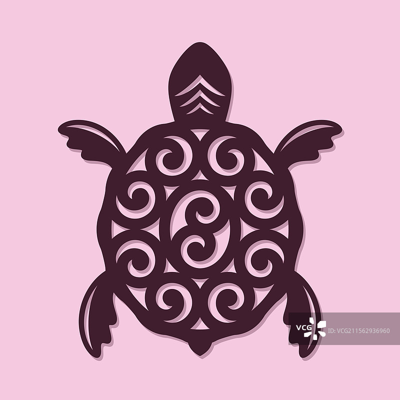 抽象可爱的乌龟，带有装饰性壳图片素材