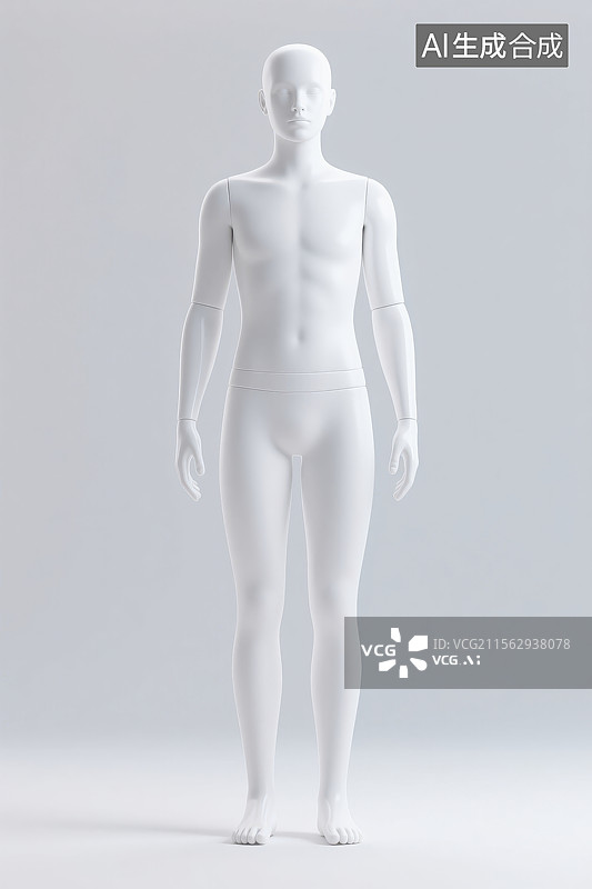 【AI数字艺术】未来科技感人体模型白色模型图片素材