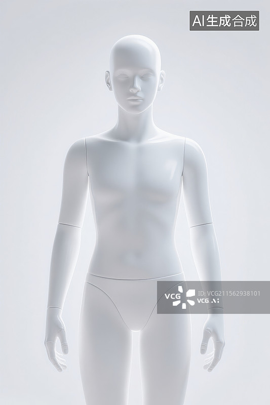 【AI数字艺术】未来科技感人体模型白色模型图片素材