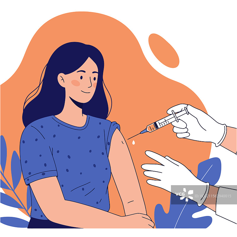 年轻女性接种疫苗图片素材