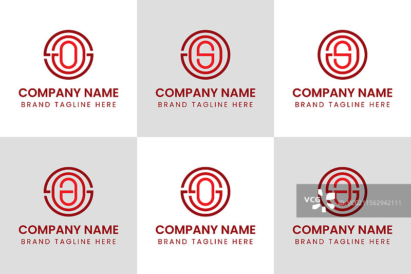 字母sao soa aos aso oas osa的单字母组合标志图片素材