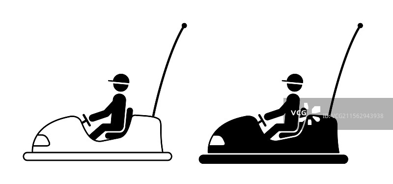 电动碰碰车侧视图图片素材