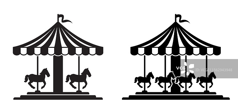 嘉年华旋转木马或马戏团旋转木马嘉年华图片素材