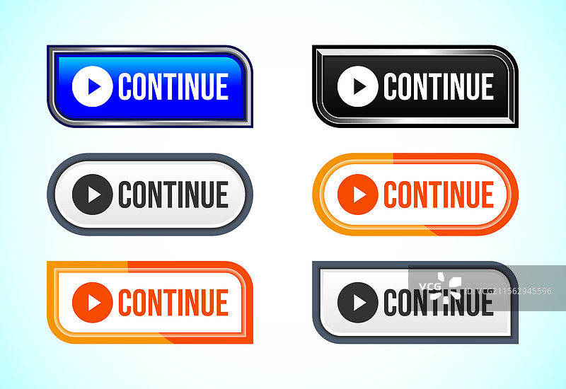 继续按钮设计 继续图标 适用图片素材