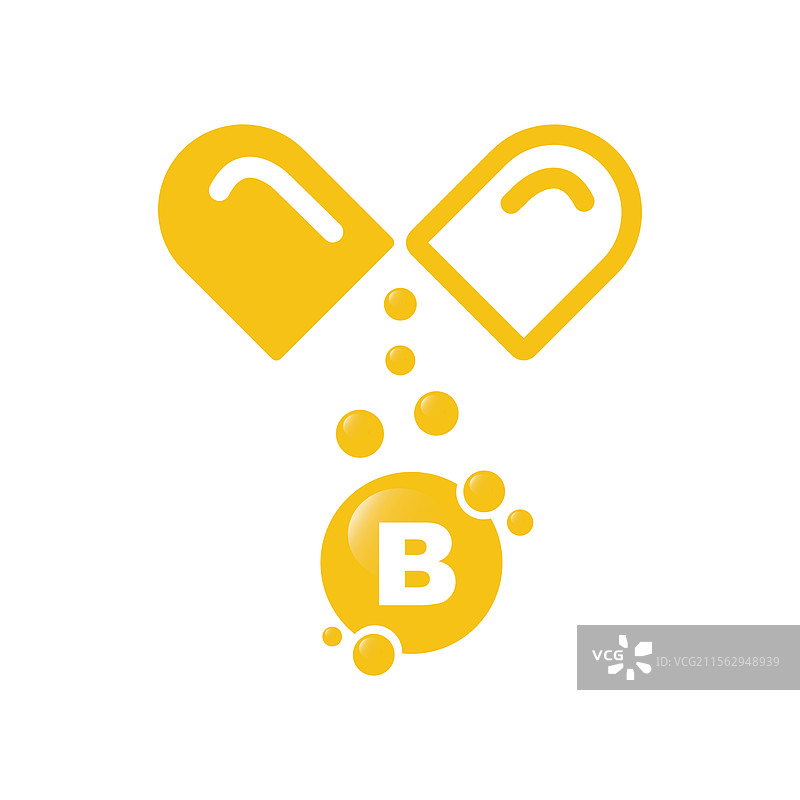 金色维生素B复合体 - 图标图片素材