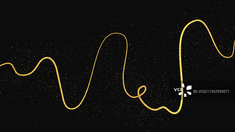 金色闪闪的彩纸屑波浪和星尘图片素材