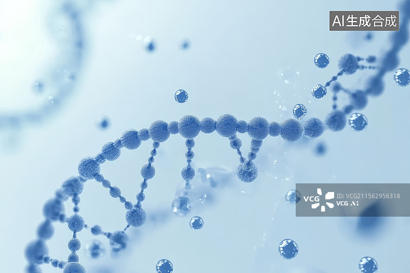【AI数字艺术】DNA双螺旋结构的科学插图图片素材