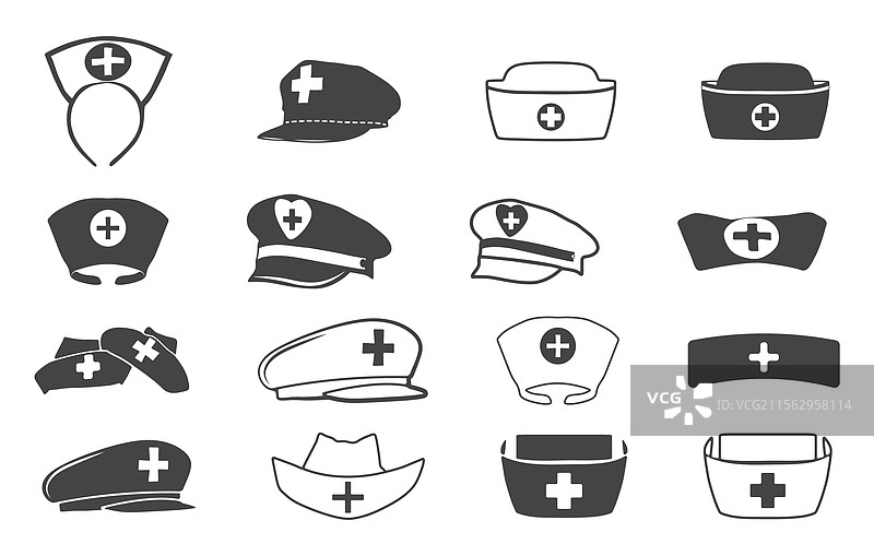 护士帽 SVG 护士帽剪影 医疗护士图片素材