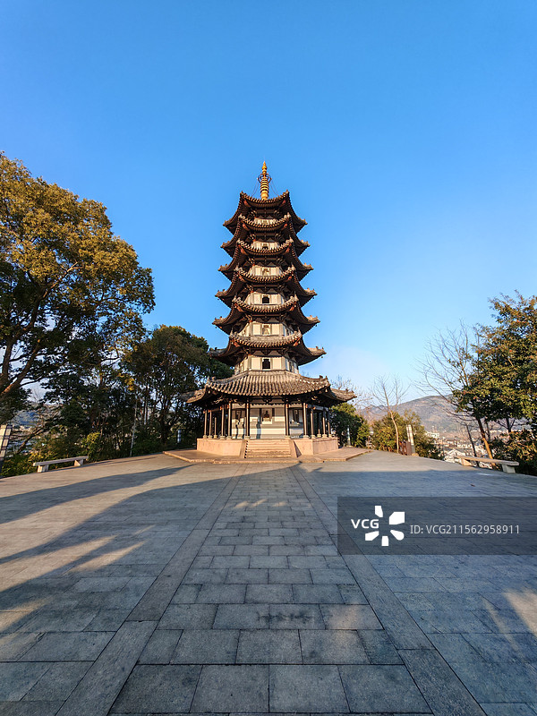 温州岩头古村文峰塔图片素材