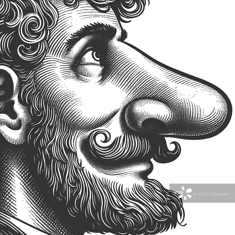 夸张的大鼻子男人漫画画像图片素材