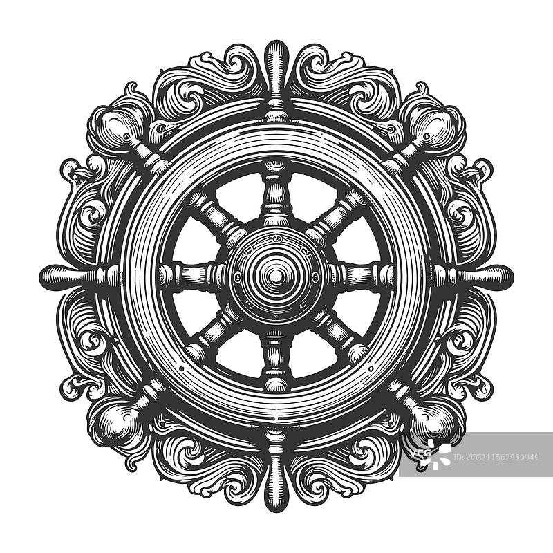 航海船舶舵轮图片素材