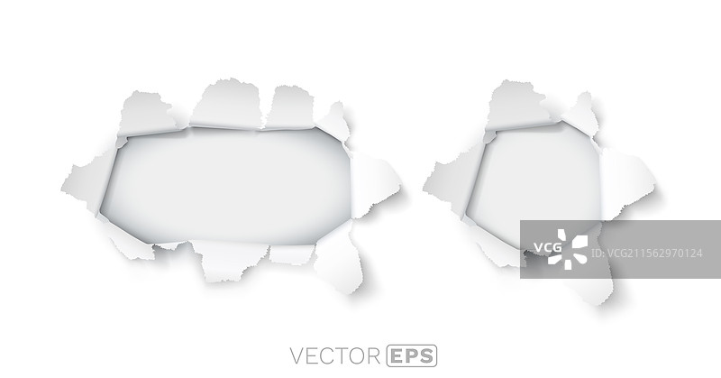白色背景上的爆炸纸洞图片素材