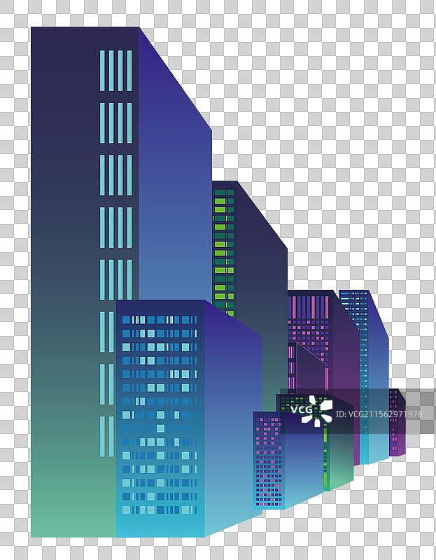 矢量城市建筑群插画元素图片素材