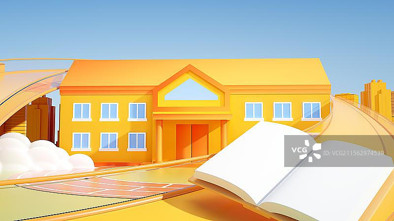 高考开学毕业季学校创意C4D场景图片素材