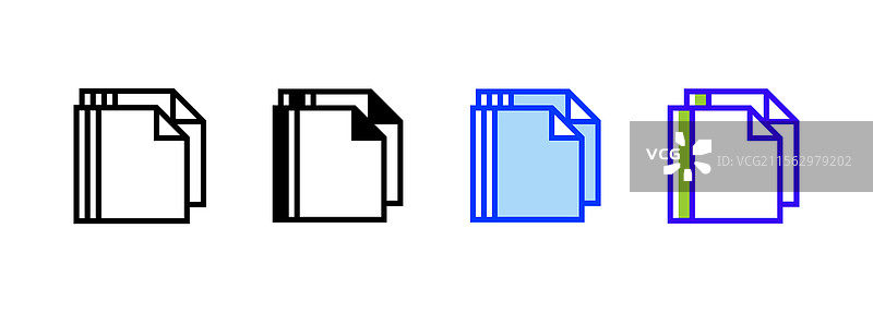 折角文档图标线性风格标志图片素材