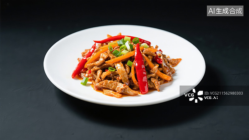 【AI数字艺术】鱼香肉丝美食家常菜图片素材