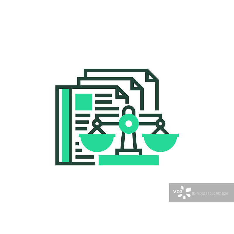 法律协议图标，线性风格，适用于移动设备图片素材