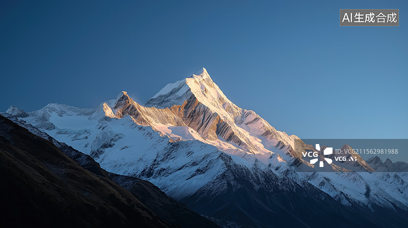 【AI数字艺术】雪山图片素材
